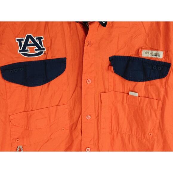 Columbia PFG  Men Auburn Tigers Short Sleeve Button‎ Down Shirt  Large - Picture 3 of 10